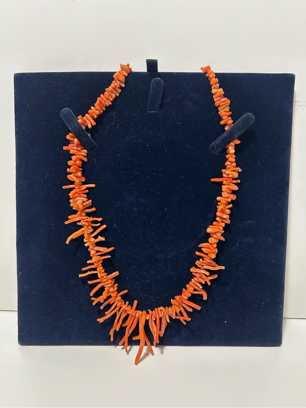 Vintage Genuine Branch Coral 19” Necklace Natural Orange